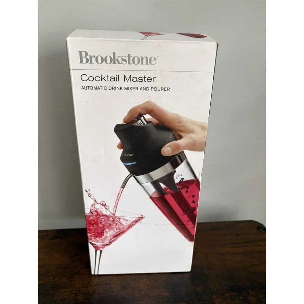 Brookstone Cocktail Master Automatic Drink Mixer and Pourer Holds 21 oz Battery